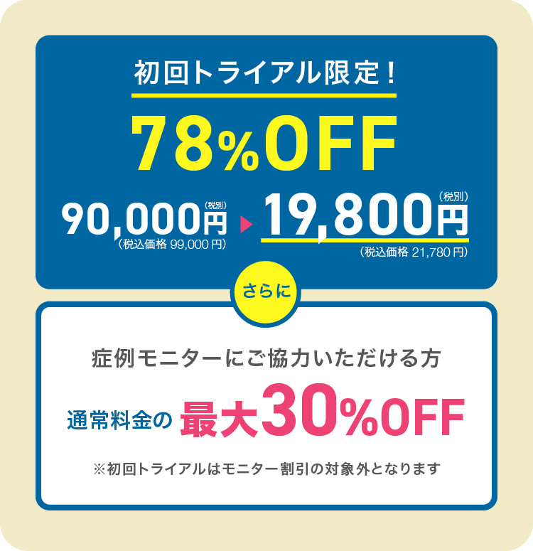初回トライアル限定！78%OFF